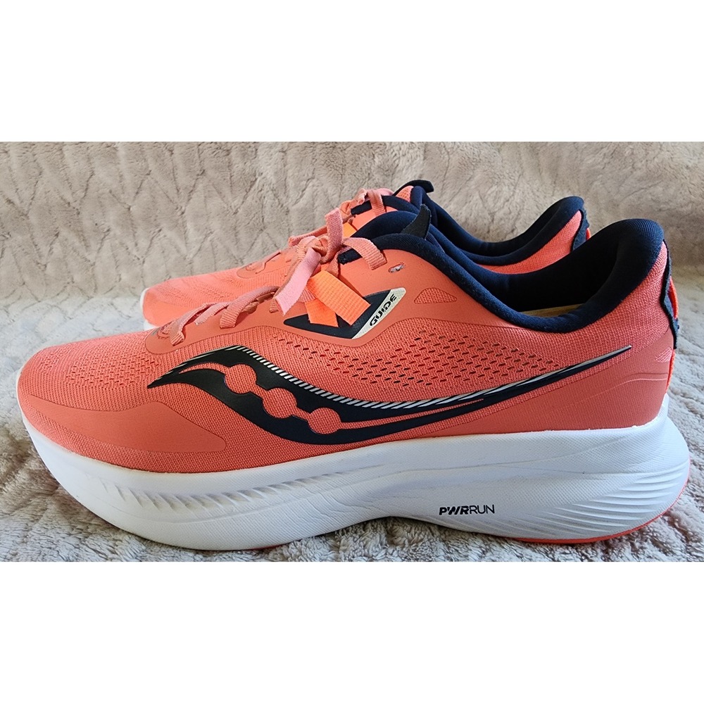 Saucony Guide 15 Womens Running Shoes Coral Navy Size 10W
